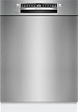 Bosch SMU4EVS08E, Serie 4, Smarter Unterbau-Geschirrspüler 60 cm, Besteckschublade, Spülmaschine mit Programmassistent, besonders Leise, höhenverstellbarer Oberkorb, Automatische Türöffnung, Edelstahl