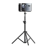 Gwezmxs Beamer Ständer Höhenverstellbar 32-60cm, Beamer Stativ 1/4' Gewinde, Schwarz Projektorständer mit 360° Drehbarem Kugel