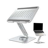 Foldable Laptop Riser - 360 Rotation Computer Holder | Aluminum Alloy Cooling Base Usage Portable Features Notebook Support Adjustable Lightweight Durable Travel Office Home Desk Study Work Gift