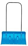 GardenFlora Schneeschieber Schneeschaufel mit Rollen und Aluminiumkante, 80cm breit, UV- und Witterungsbeständig, Blau