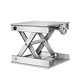 Scherenheber, 3,5 x 3,5 Zoll, 60 kg/132,3 lb Tragfähigkeit, Hebeplattform aus Aluminiumlegierung, Labor-Stützheber, verstellbare Oberfräsen-Stützplattform 2–8 cm/0,8–3,1 Zoll