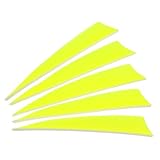 PATIKIL Pfeilfedern 50er Pack 4 Zoll Pfeil Truthahnfeder Fletch Rechte Flügelbefiederung Fluoreszierendes Gelb Pfeil-Befiederung für DIY Zielschießen