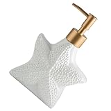 Angoily Keramik Pumpspender Flasche Star Form Dicker Keramikspender für Shampoo Lotion Auslaufsicherer Seifendosierer für Bad Friseursalon und Hotel Stilvolle Badezimmerdekoration