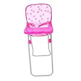 ERINGOGO Puppen-Esszimmerstuhl Puppenhochstuhl realistisches Spielzeug Kleine Puppensüßer Hochstuhl kinderzimmermöbel kinderstuhl Spielhauszubehör Puppen-Hochstuhl-Spielzeug Eisen Rosa