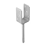 GRUNDLINE - Stützenfuß Pfostenträger Pfostenanker, Typ U, aus Stahl, zum einbetonieren - PS, 71x120x60x4,0 mm - Feuerverzinkung - für Zäune, Unterstände, Carports, Pergolen, Gartenlauben