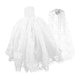 Vaguelly 1 Satz Hochzeitskleid für Puppenabendkleid Puppe Hochzeitskleid Schleier Puppenkleidung Puppen Accessoires Hochzeitskleid für Puppe Spielzeugpuppenkleid Polyester Weiß