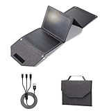 28W Solarpanel Faltbar,2x3.0 USB A Anschlüsse,Kabel mit 3 Ausgängen,Tragbares Solar Panel Camping,für Smartphone Handy Tablet Powerbank Kamera usw.