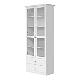 trendteam smart living - Vitrine Schrank Wohnzimmerschrank - Wohnzimmer - Baxter - Aufbaumaß (BxHxT) 81 x 196 x 41 cm - Farbe Weiß - 186013101