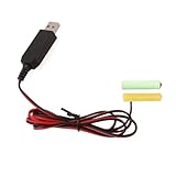 Bolvina USB 5 V auf 3 V LR03 AAA Dummy-Batterie-Eliminierungskabel für Fernbedienung, Radio, LED-Licht, 1 M