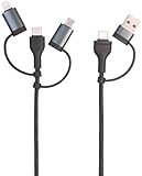 Callstel Ladekabel Lightning: 6in1-Schnelllade- & Datenkabel USB-A/C zu USB-C/MicroUSB, 3A/60W, 1m (Schnellladekabel Handy, Telefon-Ladekabel, Kfz Ladegerät)