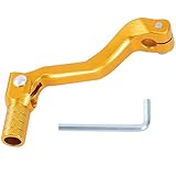 Tunejoy Schalthebel Klappbar für Motorrad Klappschalthebel aus Aluminium für Geländemotorräder ATV Motocross Dirtbike Pitbike 119x52mm Golden