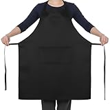 ElevateTech Kochschürze Wasserdicht Schürze Verstellbare Schürzes mit 2 Grillschürze mit langen Bändern Küchenschürze für Männer Damen Küche Restaurant Café