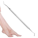 EuAcesry Nagelheber, Nagelhautschieber mit doppeltem Kopf, professioneller Nagelhautschieber aus Edelstahl, Eckenheber mit gebogenen Enden zum Reinigen und Entfernen von Schmutz unter dem Nagel, 17 cm
