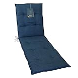 LILENO HOME Sonnenliege Auflage [1er Set - Rollliege] in Dunkelblau - Perfekt für Strandliege und Gartenliege - Polster für Gartenliege (190x60x6cm)
