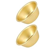 BESPORTBLE Aluminiumschalen im Koreanischen Stil Goldfarbene Stapelbare Weinschalen 12cm 2 Stück Leichte Verdickte Retro Schalen für Reiswein Salat und Haushalt
