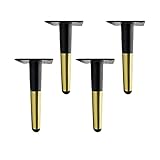 LCUVIMPEX Metall-Möbelfüße, Set mit 4 Metall-Möbelbeinen, gerade Stützfüße, geräuschlose Bodenplatzierung, starke Tragfähigkeit, verschleißfest, rutschfest, für Schrank, Couchtisch, TV-Schrank (20 cm)