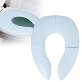 Reisetöpfchensitz für Kinder Töpfchensitz für Jungen und Mädchen Portabler Toilettensitz Klappbarer Toilettentrainer mit Rutschfesten Silikonkissen Inklusive Reisetasche Blau