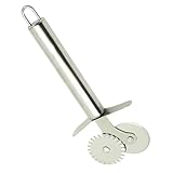 PARENCE.- Teigrädchen mit doppelter Klinge - 2 Schneideköpfe mit einem Durchmesser von 4,1 cm - Präziser und vielseitiger Teigausstecher (18 cm) - Ravioli-Ausstecher für die Spitzenherstellung