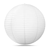 5 Stücke 30cm Weiß Laternen Papier, Papierlaterne Laterne Deko Feier Classic Bamboo Style Gerippter Lampions Papierlampen rund Lampenschirm for Hochtzeit Party Geburtstag Garten Dekoration- 5PCS 12''