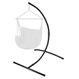 Goutime Hängesessel Gestell Hängematte Stuhl Stand nur, Hängematte Stand C Form für Indoor Outdoor Hanging Egg Swing Stuhl/Rattan Swing Sitze,Maximale Traglast 158kg (Nur das Gestell,ohne Hängesessel)