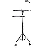 Luocute Projektorständer, höhen- und Winkelverstellbares Stativ aus Legierung mit Rädern, Bremsschalter und Stauraum, für Spielekonsolen, Projektoren für Visuelle Heimgeräte