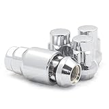 Wheel Accessories Parts 4 Stück 12 x 1,75 Chrom Radsicherungsmuttern Eichel Kegelsitz geschlossenes Ende 3,5 cm lang M12 x 1,75 Gewindegröße Premium Radschloss Set mit Schlüssel (4 Stück)