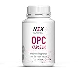 NEX OPC Kapseln | 583 mg Traubenkernextrakt mit 350 mg OPC & 554 mg Polyphenolen | hochdosiert & vegan | ohne Zusatzstoffe | pflanzliche Antioxidantien aus roten Weintrauben | 120 Kapseln