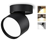 GeyouLux LED Aufbauspot Schwenkbar 350° Ø82×80mm Deckenspot Schwarz Aufbaustrahler Flach inkl. 7W 800LM GX53 LED Leuchtmittel Aufbauleuchte Deckenleuchte Aufputz Spots 230V Rund 1 Stück
