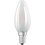 OSRAM Filament LED Lampe mit E14 Sockel, Warmweiss (2700K), Kerzenform, 1.5W, Ersatz für 15W-Glühbirne, matt, LED Retrofit CLASSIC B, Warmweiß