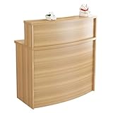 Empfangstresen Hotel-Bartheke Restaurant-Kassentheke Restaurant-Rezeptionstheke Kleiner Gewerblicher Laden Kassentheke Kassentheke (Color : Brown, Size : 80X50X105Cm) (Natural 120X50X105Cm)