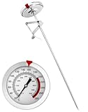 QWORK® 304 Edelstahl Frittierthermometer Grillthermometer 290°C/550°F mit 23cm Langer Sonde, Sofort Ablesbares Analog Fleischthermometer Kochthermometer Küchenthermometer