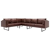 vidaXL Ecksofa, Sofa aus PVC Leder bezogen, Couch für jedes Zuhause Büro, Eckcouch Ledersofa Ledercouch Sitzmöbel Lounge Set, Kunstleder
