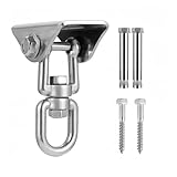 Schaukel-Set aus Holz und Beton mit einem geräuschlosen Schaukelrahmen, robusten Schaukelhaken Edelstahl einer um 360° geschweißten Aufhängehalterung(Size1)