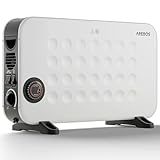 Arebos Elektro Konvektor Heizgerät 2000W | 3 Heizstufen | Turbogebläse & Thermostat | Automatik & Frostwächter | 24h Timer | Überhitzungsschutz | Leise & energieeffizient | Stabiler Stand | Weiß