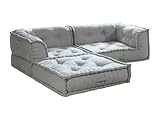 Vente-unique-Modulares Ecksofa aus Stoff - Grau - DIROLA