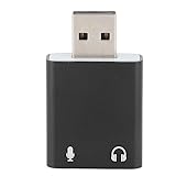 Mavaol USB Externe Stereo-Soundkarte, 7.1-Kanal, USB auf 3,5 mm Headset-Buchse, Adapter für Computer, Laptop, Desktop, Schwarz