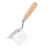 Mivos Edelstahl Außeneckenkelle 80 x 60 mm - Eckenkelle Rostfreie - Außen Kantenkelle mit Holzgriff - Eckspachtel 90° Winkel - Eckenkelle Made in EU