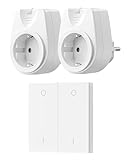 DEWENWILS Funksteckdosen mit Fernbedienung, 16A, 3500W, Plug-In Ein/Aus Funk-Wandschalter, Kein Kabel Erforderlich, Erweiterbarer Lichtschalter für Feiertagsdeko, 30M Reichweite,Vorprogrammiert, Weiß