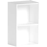 Vida Designs Oxford Bücherregal mit 2 Ebenen, würfelförmig, weiß, Holz-Regaleinheit für Büro, Wohnzimmermöbel