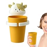 Zahnputzbecher – selbstklebender Stanz-Spülbecher zum Zähneputzen | Badezimmer-Zahnbürsten-Wand-Organizer, Kinder-Cartoon-Zahnbürstenhalter, Spülbecher