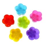 OFFSCH Bunte Cupcake Förmchen Plum Blossom Form Wiederverwendbare Pudding Und Muffinförmchen Zufälligen Farben Für Kreatives Backen