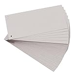 Exacompta 13485B 100er Pack Karton-Trennstreifen. 10,5 x 24 cm grau. Für eine übersichtliche Anblage Ihrer Dokumente. Trennlaschen Trennblätter Ordner Register Blauer Engel