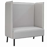 vidaXL Hoher Rücken Sofa Wolkengrau 109 x 56 x 121 cm Stoff, Moderne Hochlehner-Sofa, kompakte Möbel für Büro, Bibliothek oder Lounge, langlebige 2-Sitzer für Moderne Räume