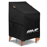 Ezilif Gartenstuhl Abdeckung 420D Oxford 70x90x80/120cm, Schutzhülle Wasserdicht Winddicht Anti-UV Staubdicht Winterfest, Gartenstühle Schutzhülle Reißfest, Balkonmöbel Abdeckung mit Beutel