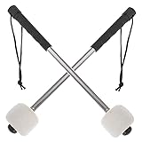 DRESSOOS Bassdrum Schlägel Mit Edelstahlgriff Und Filzkopf Professionelle Percussion Sticks Für Musik Ideal Für Trommeln Und Schlaginstrumente