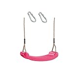 h2i Schaukel aus Kunststoff für Kinder und Kleinkinder | Wetterfester Schaukelsitz Indoor & Outdoor | Höhenverstellbare Seile | Outdoor-Spielzeug für Jungen & Mädchen | pink