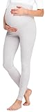 Be Mammy Damen Lange Umstandsleggings BE20-257(Melange, L)