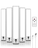 EZVALO Schrankbeleuchtung 23cm mit Fernsteuerung & Bewegungsmelder, 1600mAh USB Unterbauleuchte Küche LED, 5700K Unterschrank Beleuchtung für Kleiderschrank, Küche, Treppe (5 Stück)