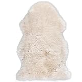 Knutzen Wohnen Lammfell Echt 50 x 80 cm Natur - Natürliches & wärmendes Lammfell für Sofa - Kuscheliger Begleiter für Ihr gemütliches Zuhause