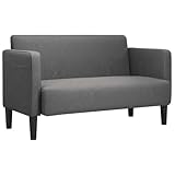 vidaXL Zweisitzer-Sofa, 109 cm, Cordstoff, Dunkelgrau, 2-Sitzer-Sofa, Couch, Polstersofa, Lounge Sofa